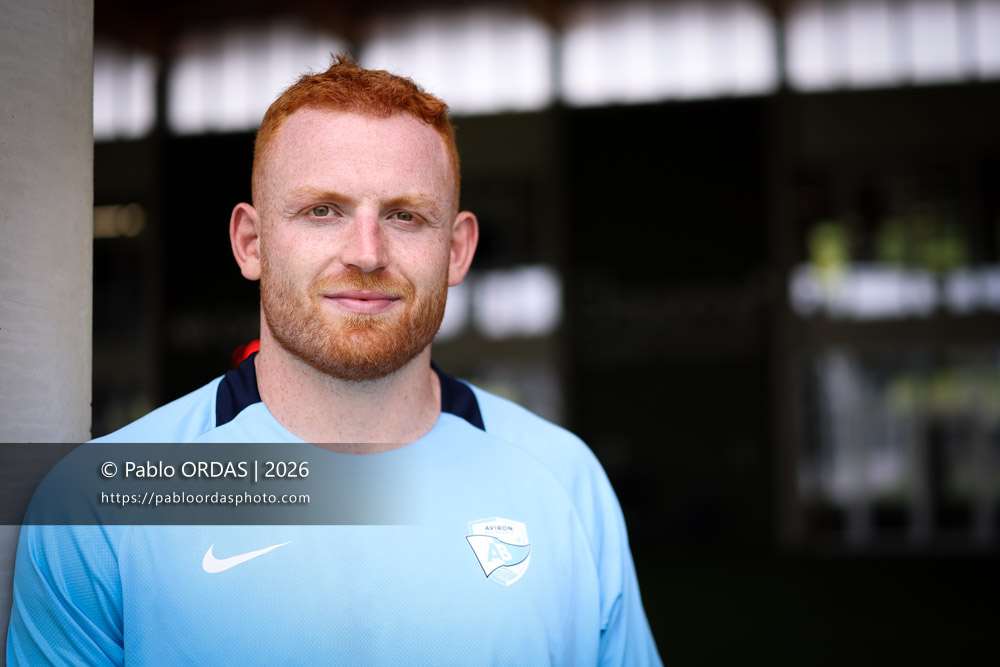 Killian Geraci, lors d'un entraînement avec l'Aviron bayonnais, le 30 juillet 2026 au stade Jean Dauger de Bayonne, France (Photo Pablo ORDAS)