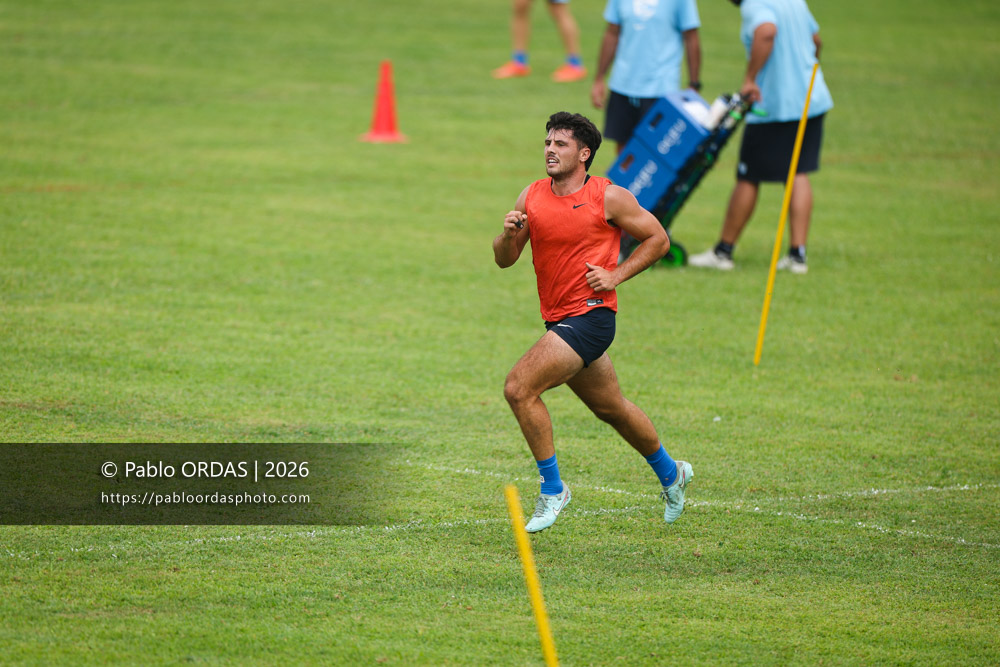 Yohan Orabé, lors d'un entraînement avec l'Aviron bayonnais, le 30 juillet 2026 au stade Jean Dauger de Bayonne, France (Photo Pablo ORDAS)