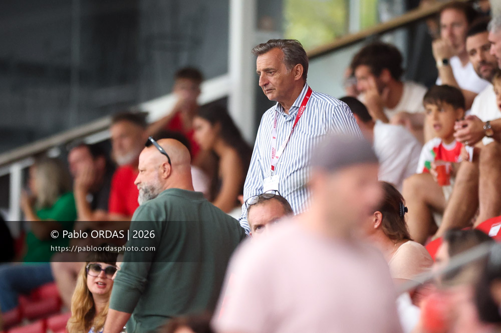 Pierre-Olivier Toumieux, lors du match amical entre le Biarritz olympique et Perpignan, le 14 août 2026 au stade Aguiléra de Biarritz, France (Photo Pablo ORDAS)