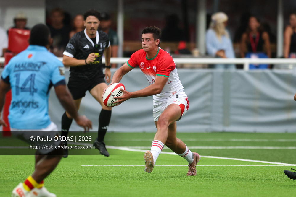 Yohan Tapie, lors du match amical entre le Biarritz olympique et Perpignan, le 14 août 2026 au stade Aguiléra de Biarritz, France (Photo Pablo ORDAS)