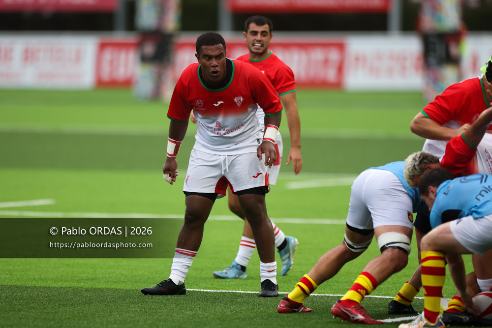 Johnny Dyer, lors du match amical entre le Biarritz olympique et Perpignan, le 14 août 2026 au stade Aguiléra de Biarritz, France (Photo Pablo ORDAS)