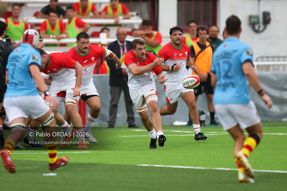 Baptiste Britz, lors du match amical entre le Biarritz olympique et Perpignan, le 14 août 2026 au stade Aguiléra de Biarritz, France (Photo Pablo ORDAS)