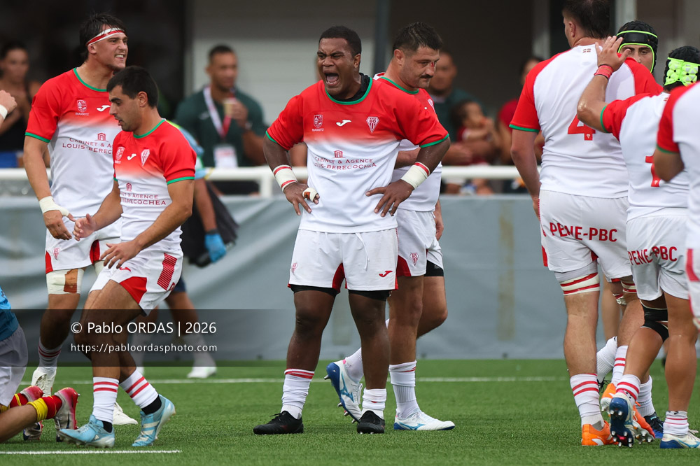 Johnny Dyer, lors du match amical entre le Biarritz olympique et Perpignan, le 14 août 2026 au stade Aguiléra de Biarritz, France (Photo Pablo ORDAS)