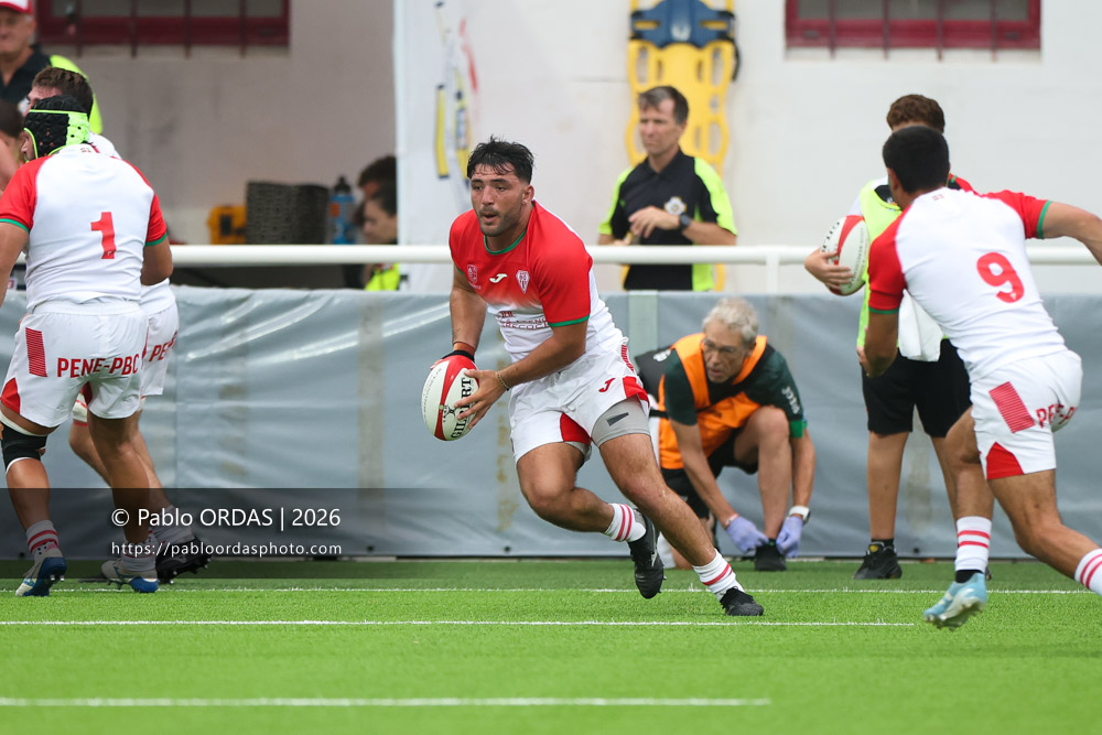 Adrien Sonzogni, lors du match amical entre le Biarritz olympique et Perpignan, le 14 août 2026 au stade Aguiléra de Biarritz, France (Photo Pablo ORDAS)