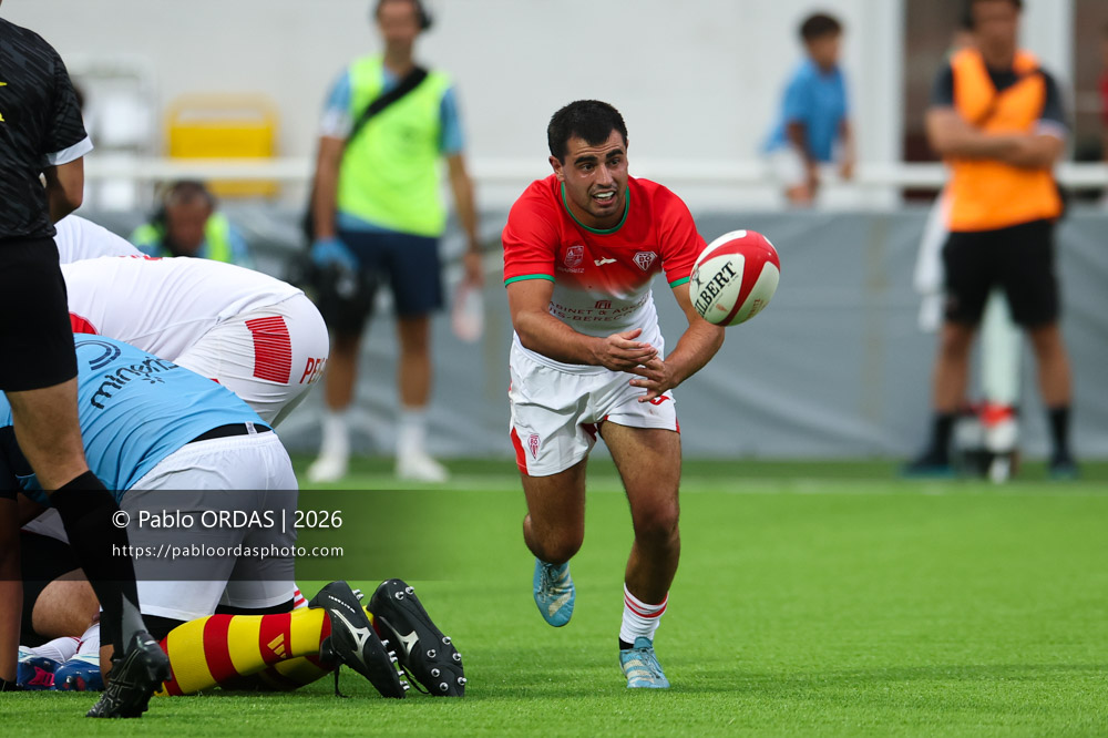 Kerman Aurrekoetxea, lors du match amical entre le Biarritz olympique et Perpignan, le 14 août 2026 au stade Aguiléra de Biarritz, France (Photo Pablo ORDAS)