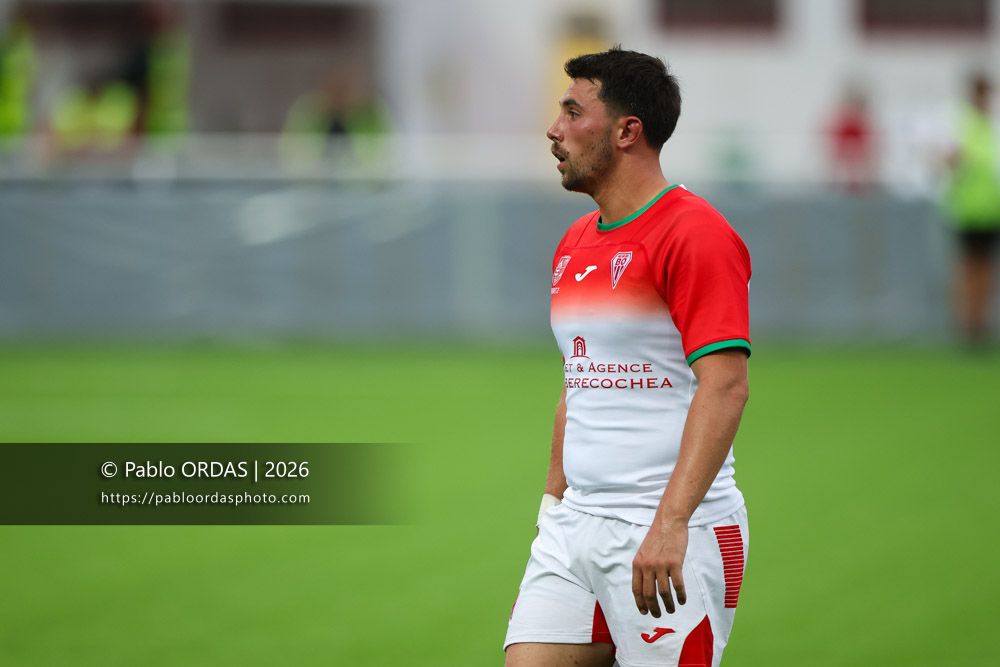 Edgar Retière, lors du match amical entre le Biarritz olympique et Perpignan, le 14 août 2026 au stade Aguiléra de Biarritz, France (Photo Pablo ORDAS)