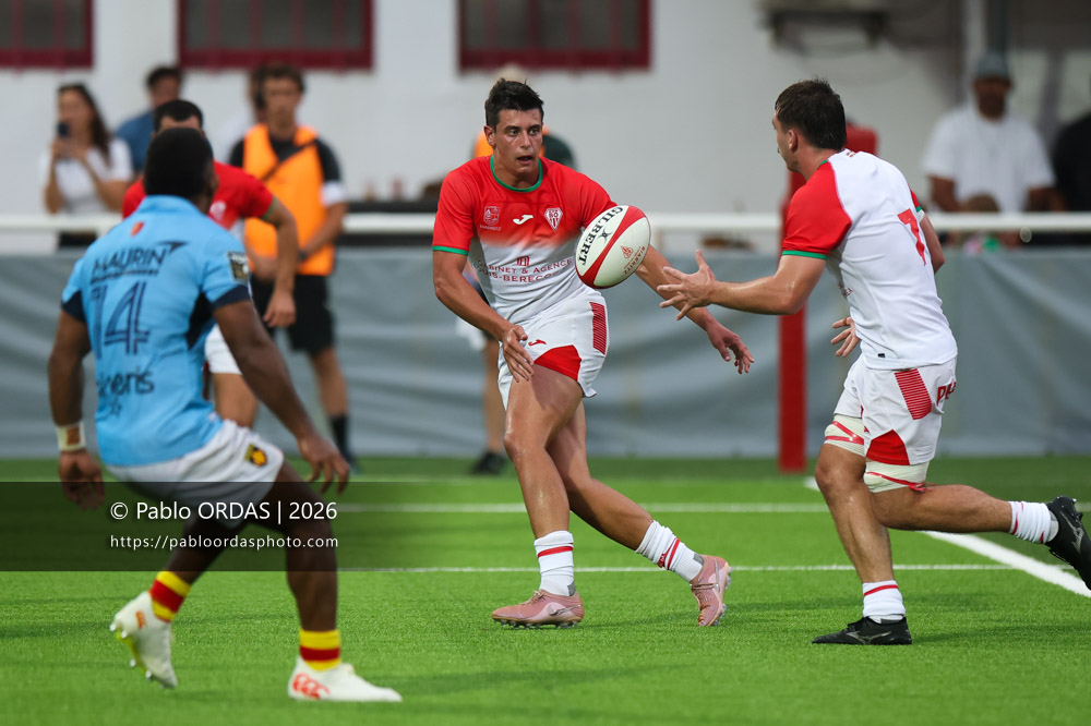 Yohan Tapie, lors du match amical entre le Biarritz olympique et Perpignan, le 14 août 2026 au stade Aguiléra de Biarritz, France (Photo Pablo ORDAS)