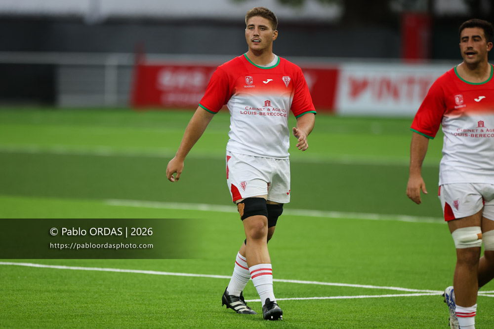 Alvaro Garcia Iandolino, lors du match amical entre le Biarritz olympique et Perpignan, le 14 août 2026 au stade Aguiléra de Biarritz, France (Photo Pablo ORDAS)