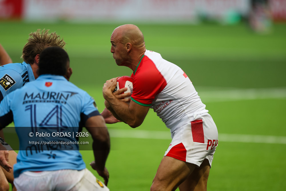 Mathieu Acebes, lors du match amical entre le Biarritz olympique et Perpignan, le 14 août 2026 au stade Aguiléra de Biarritz, France (Photo Pablo ORDAS)