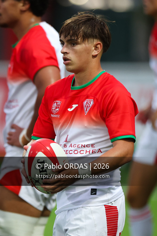 Anoa Laurent, lors du match amical entre le Biarritz olympique et Perpignan, le 14 août 2026 au stade Aguiléra de Biarritz, France (Photo Pablo ORDAS)