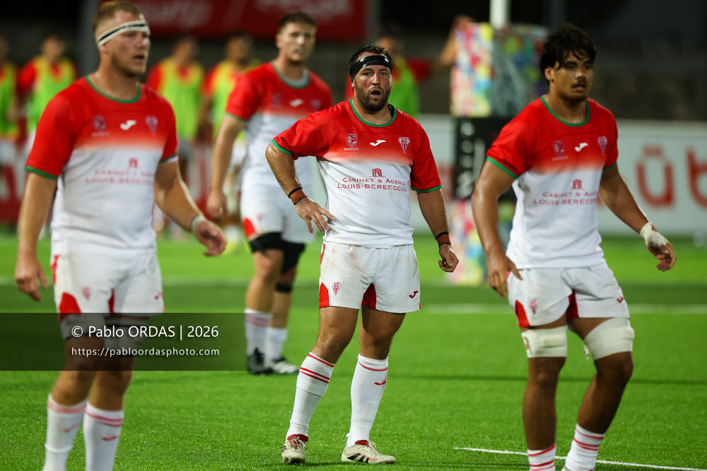 Iban Hiriart Urruty, lors du match amical entre le Biarritz olympique et Perpignan, le 14 août 2026 au stade Aguiléra de Biarritz, France (Photo Pablo ORDAS)