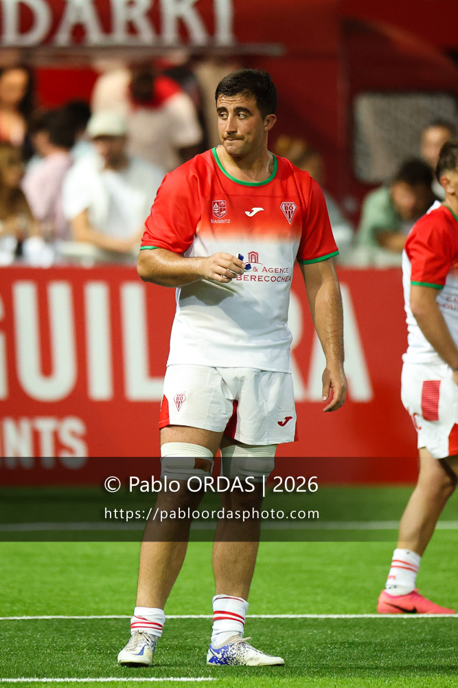 Aitor Hourcade, lors du match amical entre le Biarritz olympique et Perpignan, le 14 août 2026 au stade Aguiléra de Biarritz, France (Photo Pablo ORDAS)