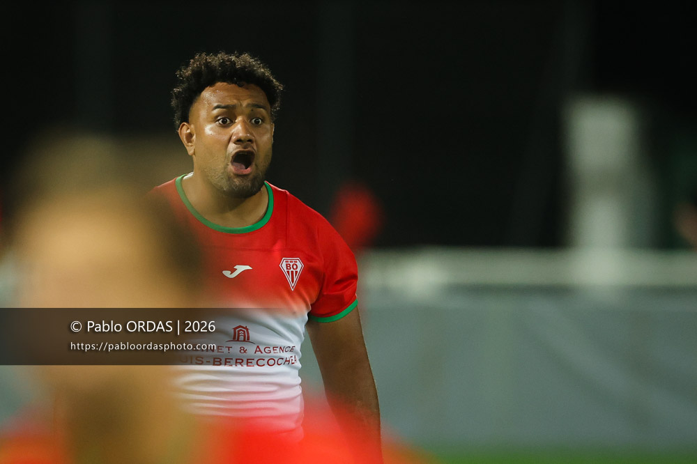 Sione Vailanu, lors du match amical entre le Biarritz olympique et Perpignan, le 14 août 2026 au stade Aguiléra de Biarritz, France (Photo Pablo ORDAS)