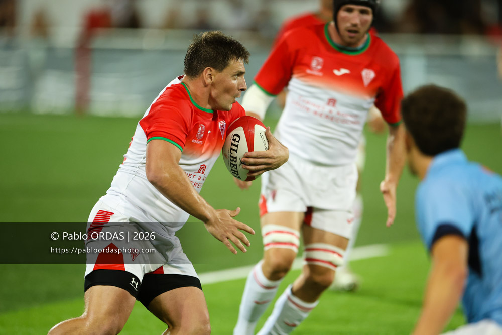Dorian Laborde, lors du match amical entre le Biarritz olympique et Perpignan, le 14 août 2026 au stade Aguiléra de Biarritz, France (Photo Pablo ORDAS)