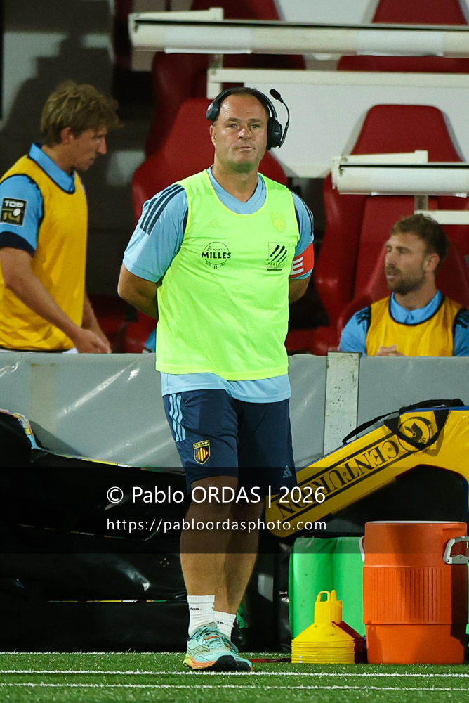 Nicolas Nadau, lors du match amical entre le Biarritz olympique et Perpignan, le 14 août 2026 au stade Aguiléra de Biarritz, France (Photo Pablo ORDAS)