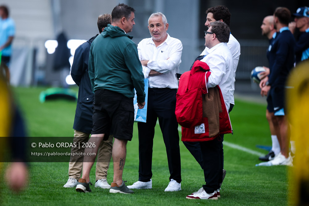 Philippe Tayeb, lors du match amical entre l'Aviron bayonnais et le Biarritz olympique, le 19 août 2026 au stade Jean Dauger de Bayonne, France (Photo Pablo ORDAS)