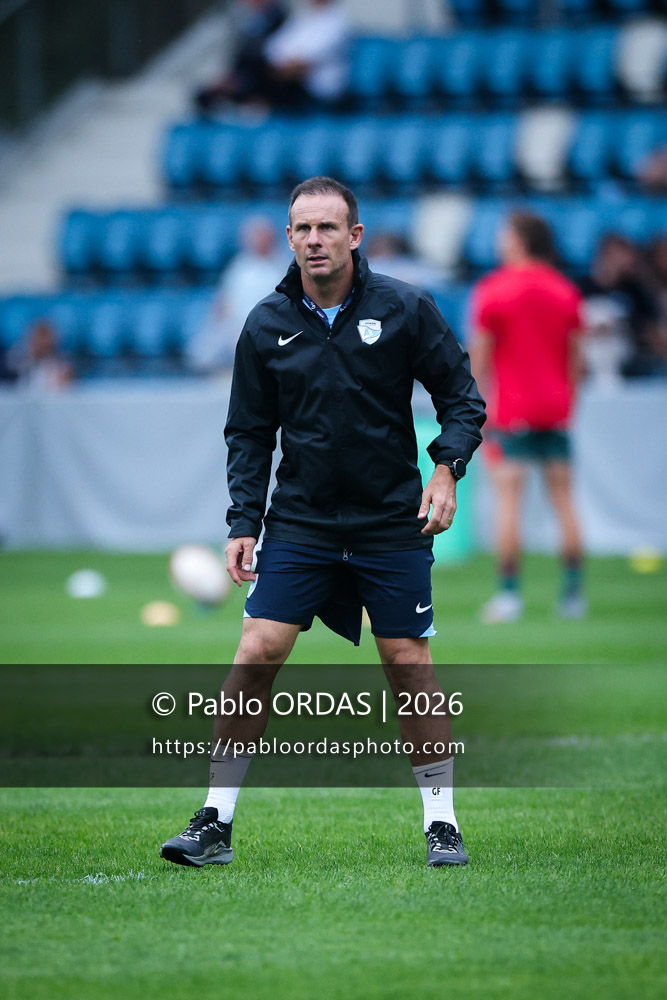 Gerard Fraser, lors du match amical entre l'Aviron bayonnais et le Biarritz olympique, le 20 août 2026 au stade Jean Dauger de Bayonne, France (Photo Pablo ORDAS)