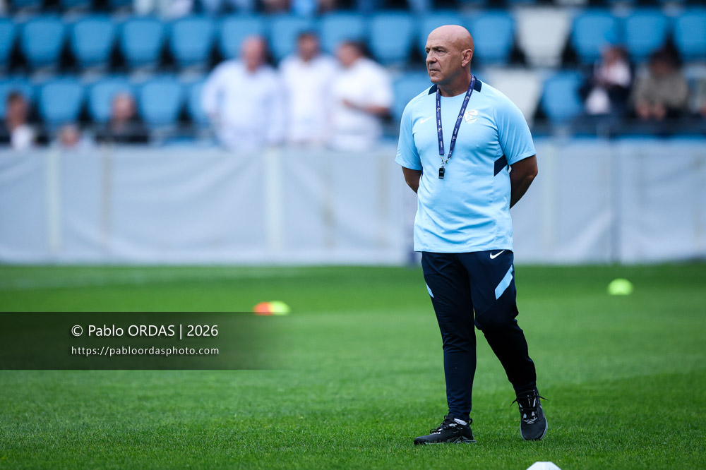 Laurent Travers, lors du match amical entre l'Aviron bayonnais et le Biarritz olympique, le 20 août 2026 au stade Jean Dauger de Bayonne, France (Photo Pablo ORDAS)
