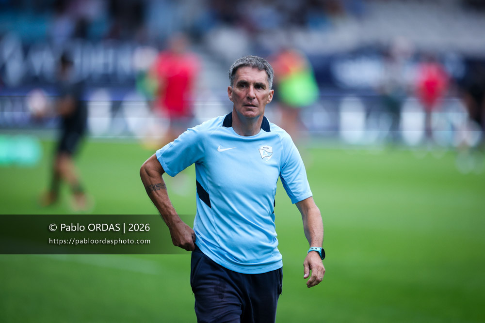 Burno Letard, lors du match amical entre l'Aviron bayonnais et le Biarritz olympique, le 20 août 2026 au stade Jean Dauger de Bayonne, France (Photo Pablo ORDAS)