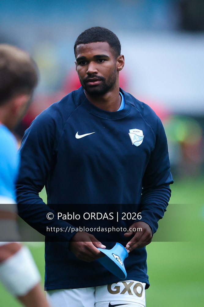 Léo Coly, lors du match amical entre l'Aviron bayonnais et le Biarritz olympique, le 20 août 2026 au stade Jean Dauger de Bayonne, France (Photo Pablo ORDAS)