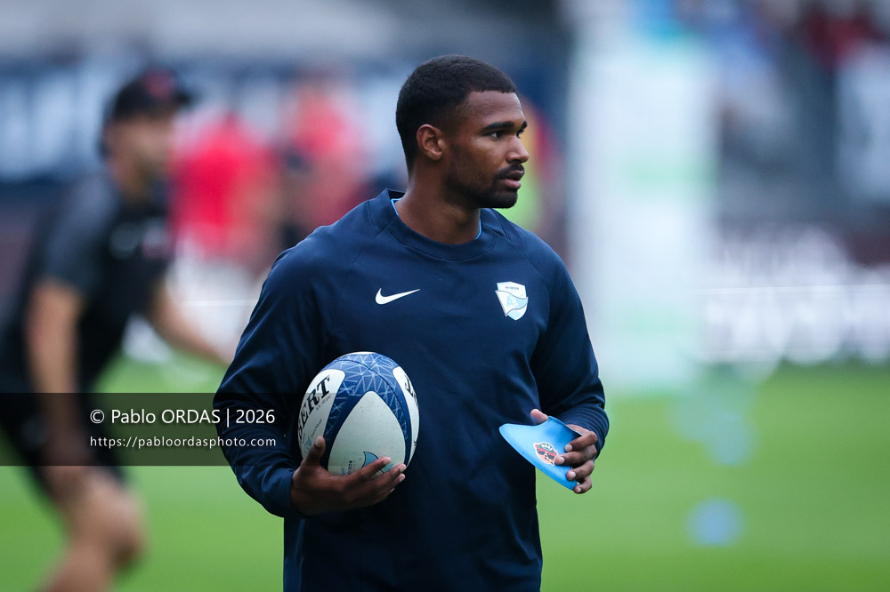 Léo Coly, lors du match amical entre l'Aviron bayonnais et le Biarritz olympique, le 20 août 2026 au stade Jean Dauger de Bayonne, France (Photo Pablo ORDAS)
