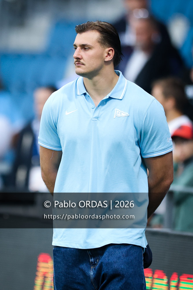 Esteban Capilla, lors du match amical entre l'Aviron bayonnais et le Biarritz olympique, le 20 août 2026 au stade Jean Dauger de Bayonne, France (Photo Pablo ORDAS)