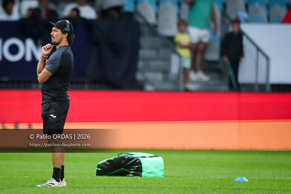 Boris Bouhraoua, lors du match amical entre l'Aviron bayonnais et le Biarritz olympique, le 20 août 2026 au stade Jean Dauger de Bayonne, France (Photo Pablo ORDAS)