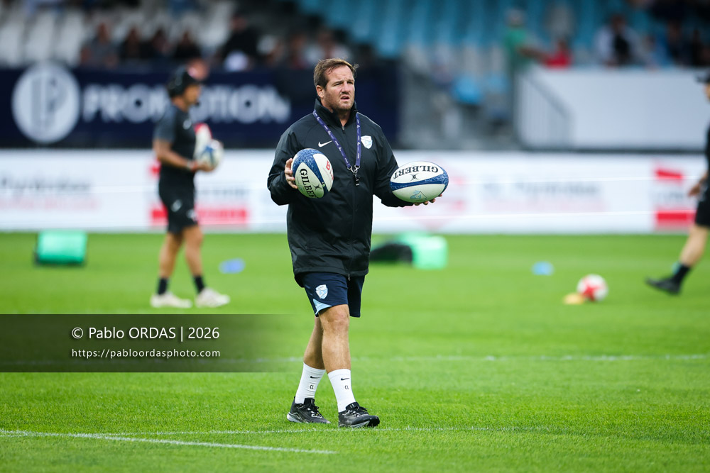 Camille Lopez, lors du match amical entre l'Aviron bayonnais et le Biarritz olympique, le 20 août 2026 au stade Jean Dauger de Bayonne, France (Photo Pablo ORDAS)