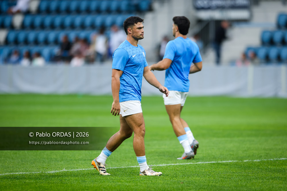 Guillaume Martocq, lors du match amical entre l'Aviron bayonnais et le Biarritz olympique, le 20 août 2026 au stade Jean Dauger de Bayonne, France (Photo Pablo ORDAS)