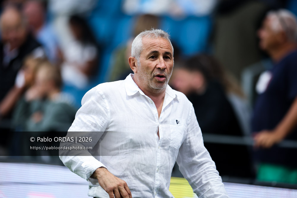 Philippe Tayeb, lors du match amical entre l'Aviron bayonnais et le Biarritz olympique, le 20 août 2026 au stade Jean Dauger de Bayonne, France (Photo Pablo ORDAS)