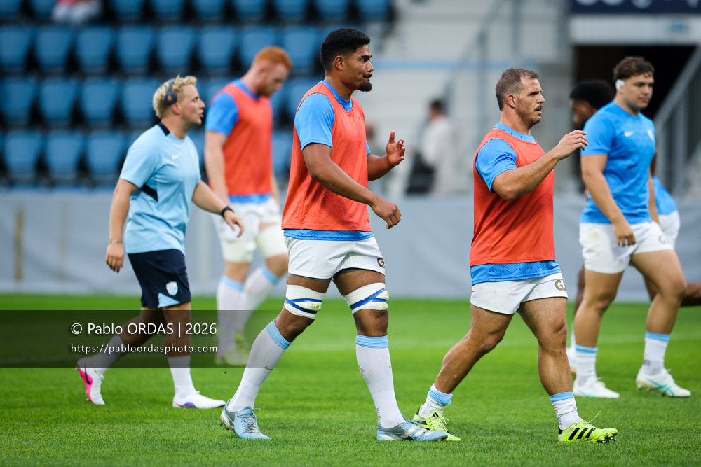 Matthieu Uhila, lors du match amical entre l'Aviron bayonnais et le Biarritz olympique, le 20 août 2026 au stade Jean Dauger de Bayonne, France (Photo Pablo ORDAS)