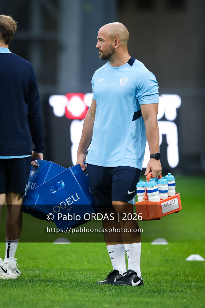 Benjamin Arquier, lors du match amical entre l'Aviron bayonnais et le Biarritz olympique, le 20 août 2026 au stade Jean Dauger de Bayonne, France (Photo Pablo ORDAS)