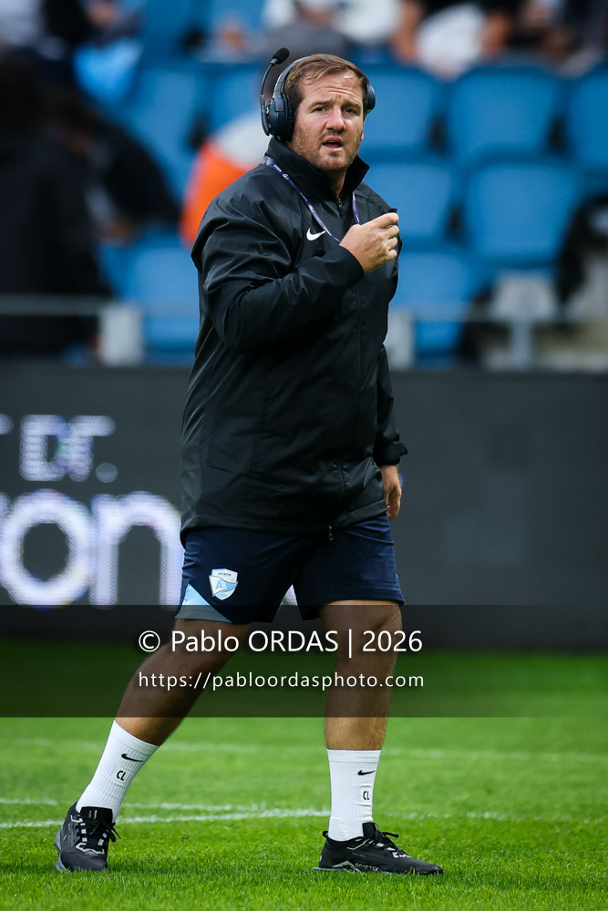 Camille Lopez, lors du match amical entre l'Aviron bayonnais et le Biarritz olympique, le 20 août 2026 au stade Jean Dauger de Bayonne, France (Photo Pablo ORDAS)