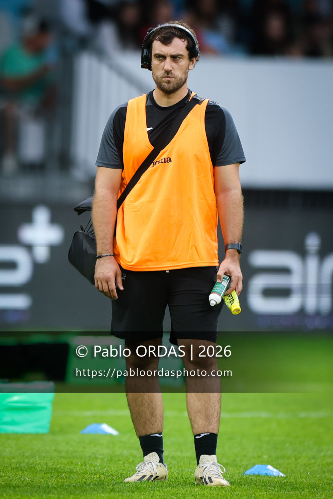 Joan Ascaso, lors du match amical entre l'Aviron bayonnais et le Biarritz olympique, le 20 août 2026 au stade Jean Dauger de Bayonne, France (Photo Pablo ORDAS)