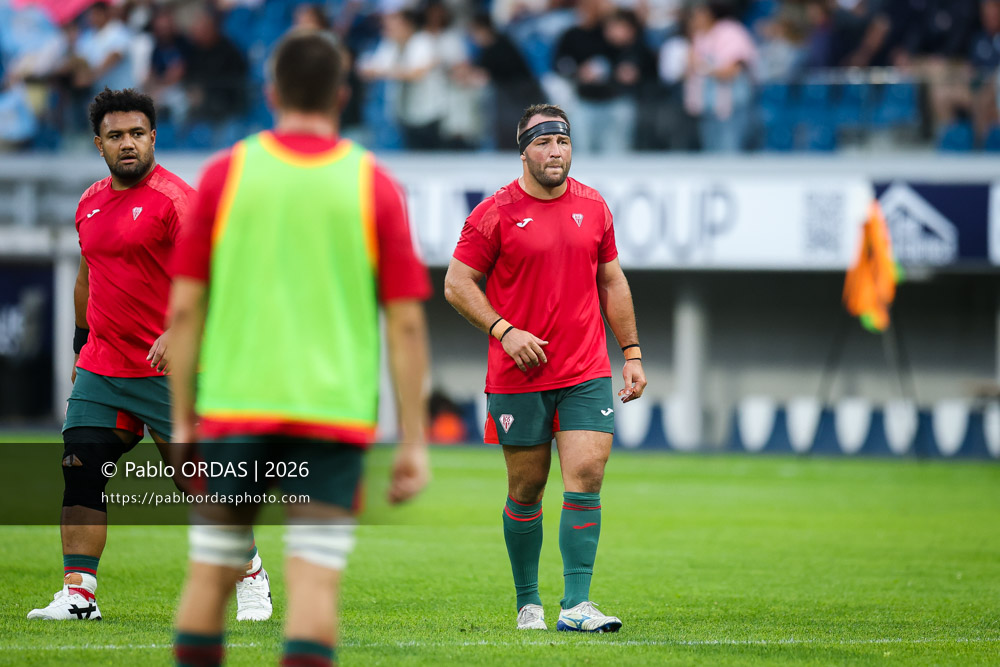 Iban Hiriart Urruty, lors du match amical entre l'Aviron bayonnais et le Biarritz olympique, le 20 août 2026 au stade Jean Dauger de Bayonne, France (Photo Pablo ORDAS)