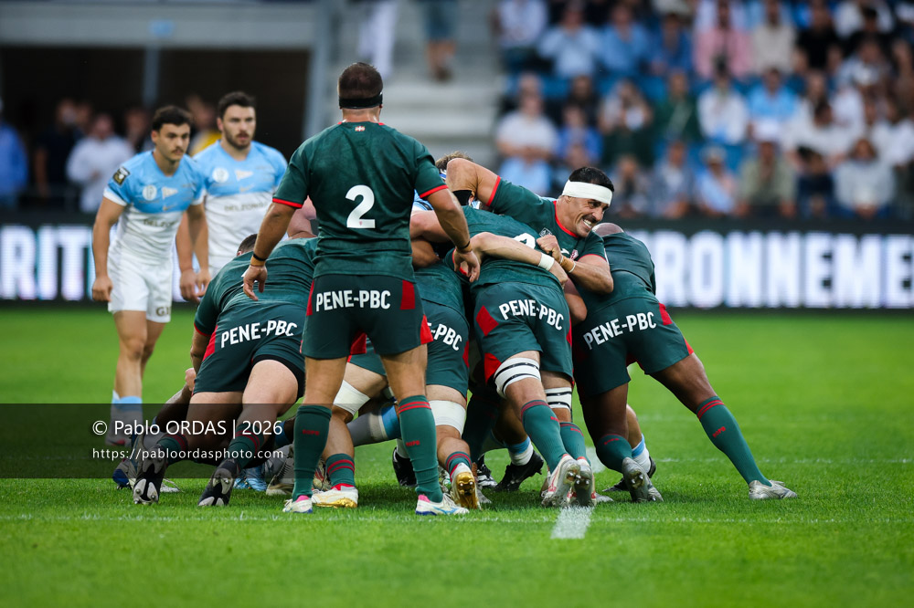 Rémi Bourdeau, lors du match amical entre l'Aviron bayonnais et le Biarritz olympique, le 20 août 2026 au stade Jean Dauger de Bayonne, France (Photo Pablo ORDAS)