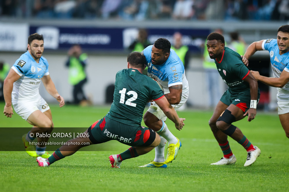 Giovanni Habel Küffner, lors du match amical entre l'Aviron bayonnais et le Biarritz olympique, le 20 août 2026 au stade Jean Dauger de Bayonne, France (Photo Pablo ORDAS)