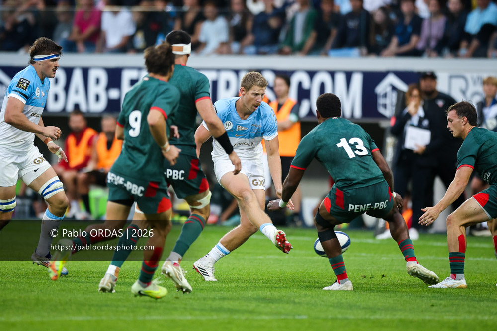 Rob du Preez, lors du match amical entre l'Aviron bayonnais et le Biarritz olympique, le 20 août 2026 au stade Jean Dauger de Bayonne, France (Photo Pablo ORDAS)