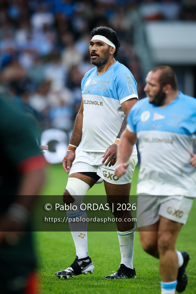 Brian Alainu'uese, lors du match amical entre l'Aviron bayonnais et le Biarritz olympique, le 20 août 2026 au stade Jean Dauger de Bayonne, France (Photo Pablo ORDAS)