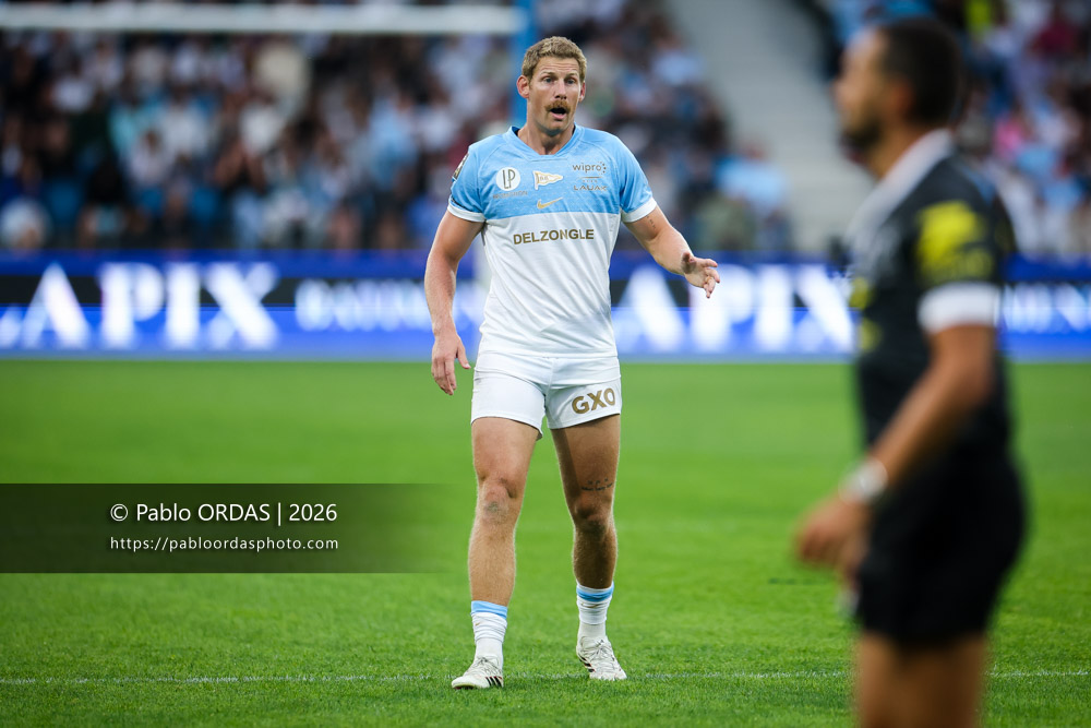 Rob du Preez, lors du match amical entre l'Aviron bayonnais et le Biarritz olympique, le 20 août 2026 au stade Jean Dauger de Bayonne, France (Photo Pablo ORDAS)