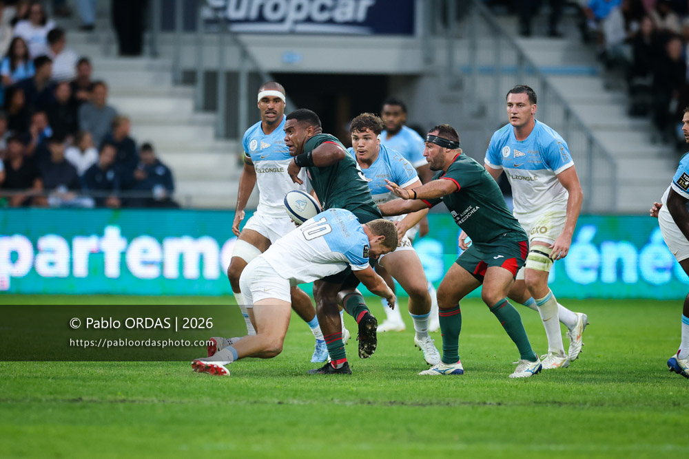 Johnny Dyer, lors du match amical entre l'Aviron bayonnais et le Biarritz olympique, le 20 août 2026 au stade Jean Dauger de Bayonne, France (Photo Pablo ORDAS)