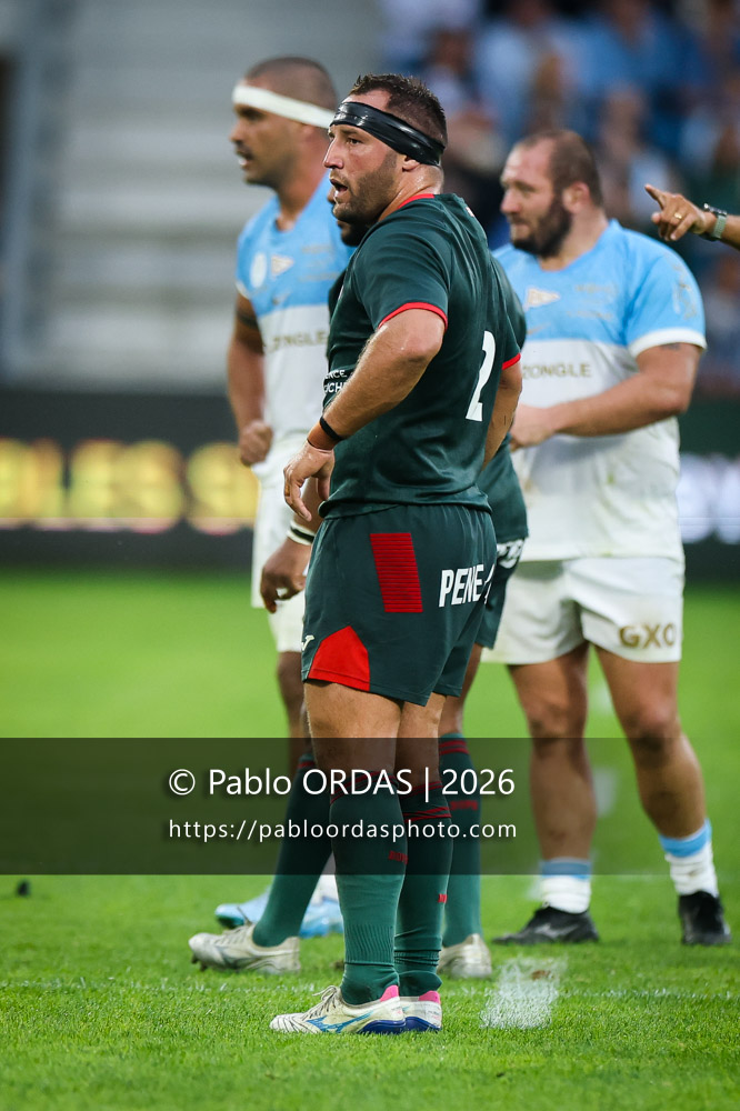 Iban Hiriart Urruty, lors du match amical entre l'Aviron bayonnais et le Biarritz olympique, le 20 août 2026 au stade Jean Dauger de Bayonne, France (Photo Pablo ORDAS)
