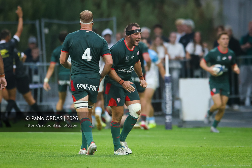 Iban Hiriart Urruty, lors du match amical entre l'Aviron bayonnais et le Biarritz olympique, le 20 août 2026 au stade Jean Dauger de Bayonne, France (Photo Pablo ORDAS)