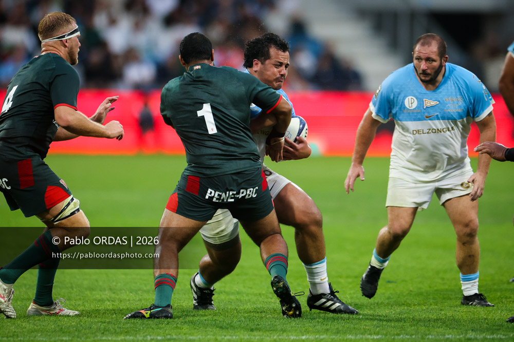 Lasha Macharashvili, lors du match amical entre l'Aviron bayonnais et le Biarritz olympique, le 20 août 2026 au stade Jean Dauger de Bayonne, France (Photo Pablo ORDAS)