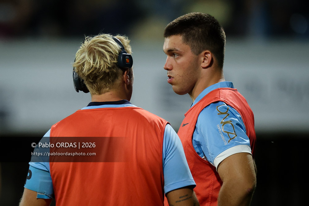 Nicolas Vallin, lors du match amical entre l'Aviron bayonnais et le Biarritz olympique, le 20 août 2026 au stade Jean Dauger de Bayonne, France (Photo Pablo ORDAS)