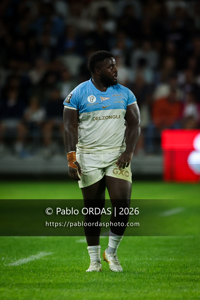 Andy Bordelai, lors du match amical entre l'Aviron bayonnais et le Biarritz olympique, le 20 août 2026 au stade Jean Dauger de Bayonne, France (Photo Pablo ORDAS)