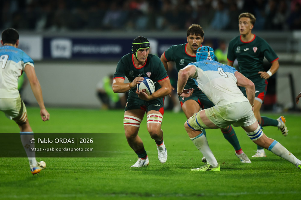 Ekain Imaz Agirre, lors du match amical entre l'Aviron bayonnais et le Biarritz olympique, le 20 août 2026 au stade Jean Dauger de Bayonne, France (Photo Pablo ORDAS)