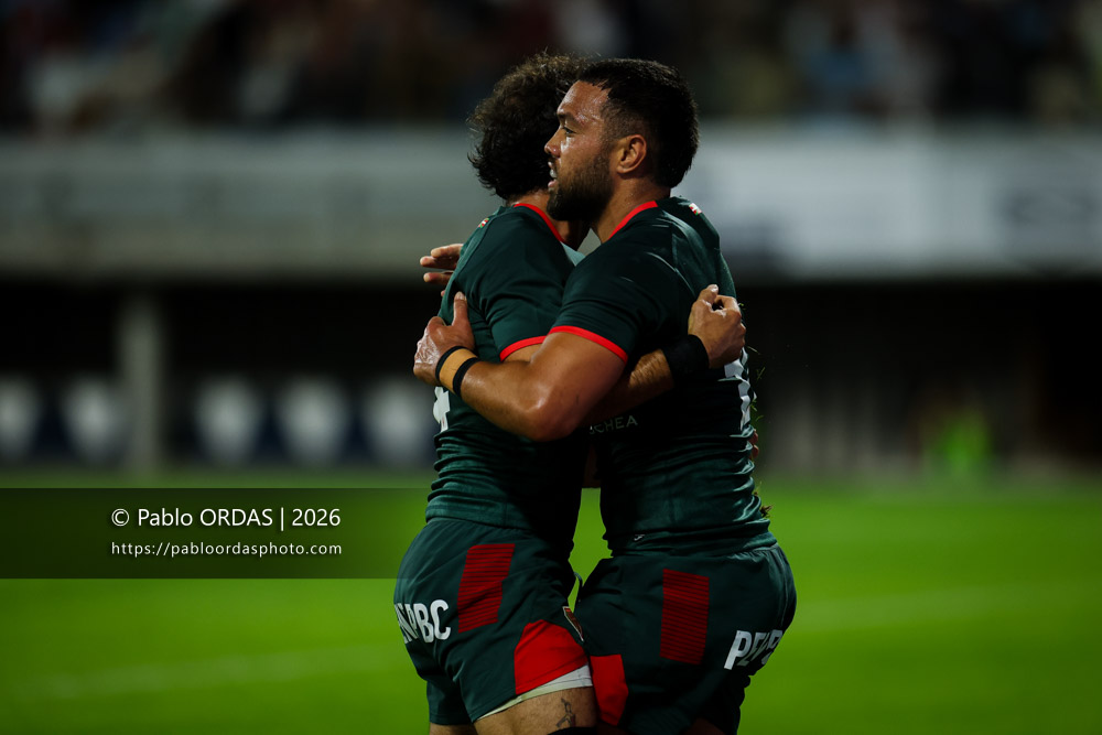 Duncan Paia'aua, lors du match amical entre l'Aviron bayonnais et le Biarritz olympique, le 20 août 2026 au stade Jean Dauger de Bayonne, France (Photo Pablo ORDAS)