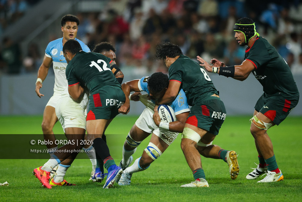 Matthieu Uhila, lors du match amical entre l'Aviron bayonnais et le Biarritz olympique, le 20 août 2026 au stade Jean Dauger de Bayonne, France (Photo Pablo ORDAS)