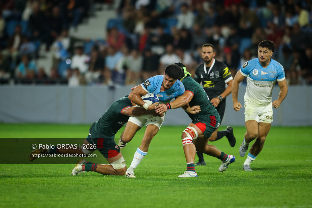 Tom Spring, lors du match amical entre l'Aviron bayonnais et le Biarritz olympique, le 20 août 2026 au stade Jean Dauger de Bayonne, France (Photo Pablo ORDAS)